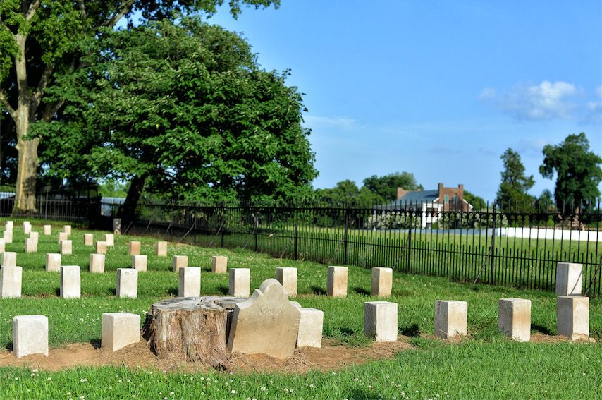 Cemetery with Carnton in distant background