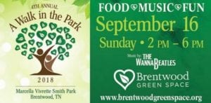 Family activities and events in Brentwood, TN, 4th Annual Citizens for Brentwood Green Space "Walk in the Park".