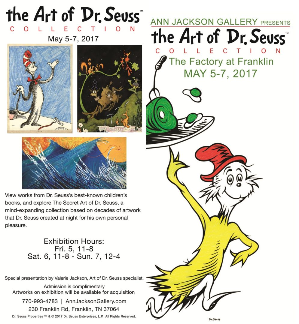 The Art Of Dr. Seuss Collection, events in Franklin, TN and Williamson County, family events, kids events and activities.