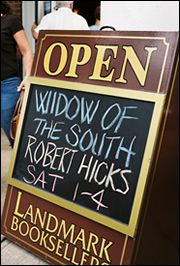 Landmark Booksellers sign at the Main Street Festival in downtown Franklin, TN, enjoy arts and crafts, vendors, entertainment, great food & drink, and fun for the entire family in historic downtown Franklin. 