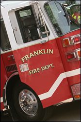 Firetruck at Franklin on the Fourth event in downtown Franklin, the event offers a fireworks show, live bands, games, vendors and more!