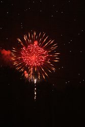 Fireworks show at Franklin on the Fourth event in downtown Franklin, the event offers a fireworks show, live bands, games, vendors and more!