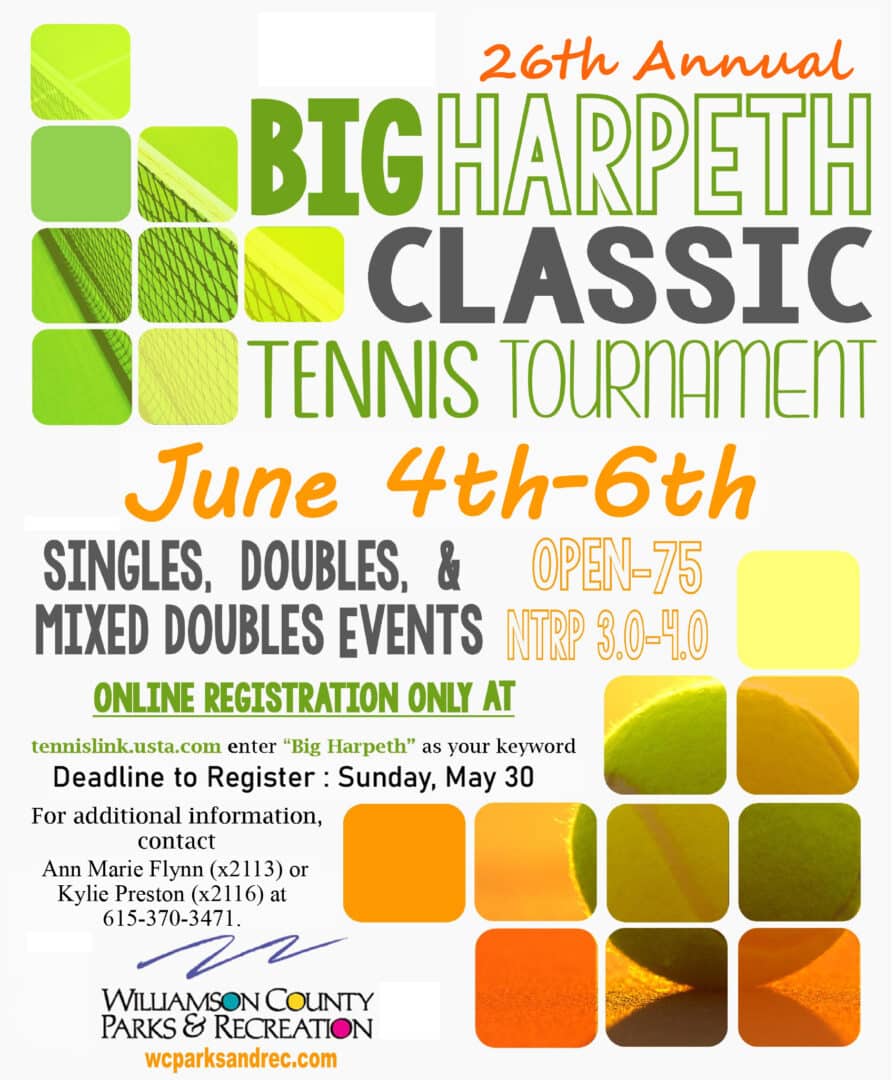 Big Harpeth Classic Adult Tennis Tournament in Williamson County, TN.