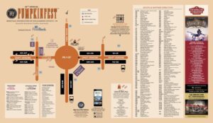 Map for PumpkinFest a downtown Franklin, TN festival.