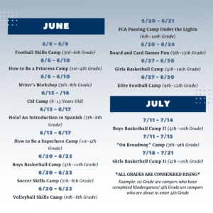 FCA kids summer camps in Franklin, Tennessee, children's activities, fun for all!