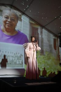 49th Annual Heritage Ball Entertainer Heather Headley with Historic Background.