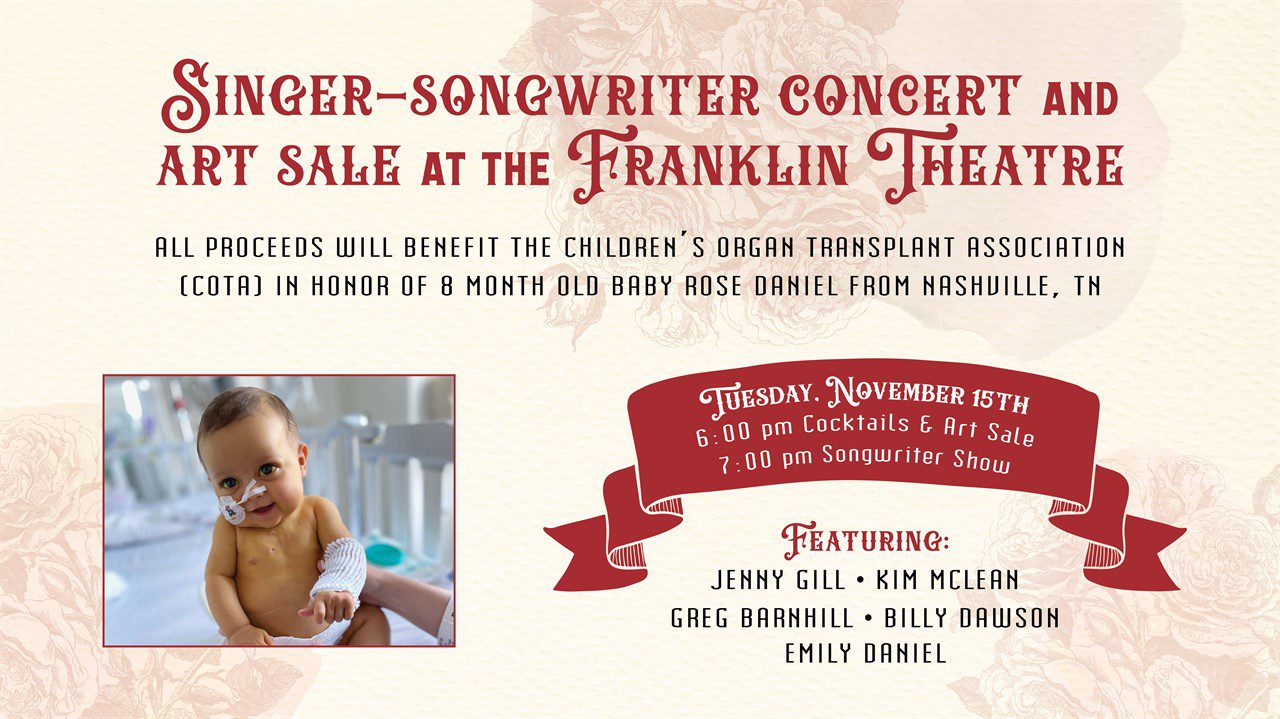 COTA for Rose_Singer-Songwriter Concert and Art Sale at The Franklin Theatre.