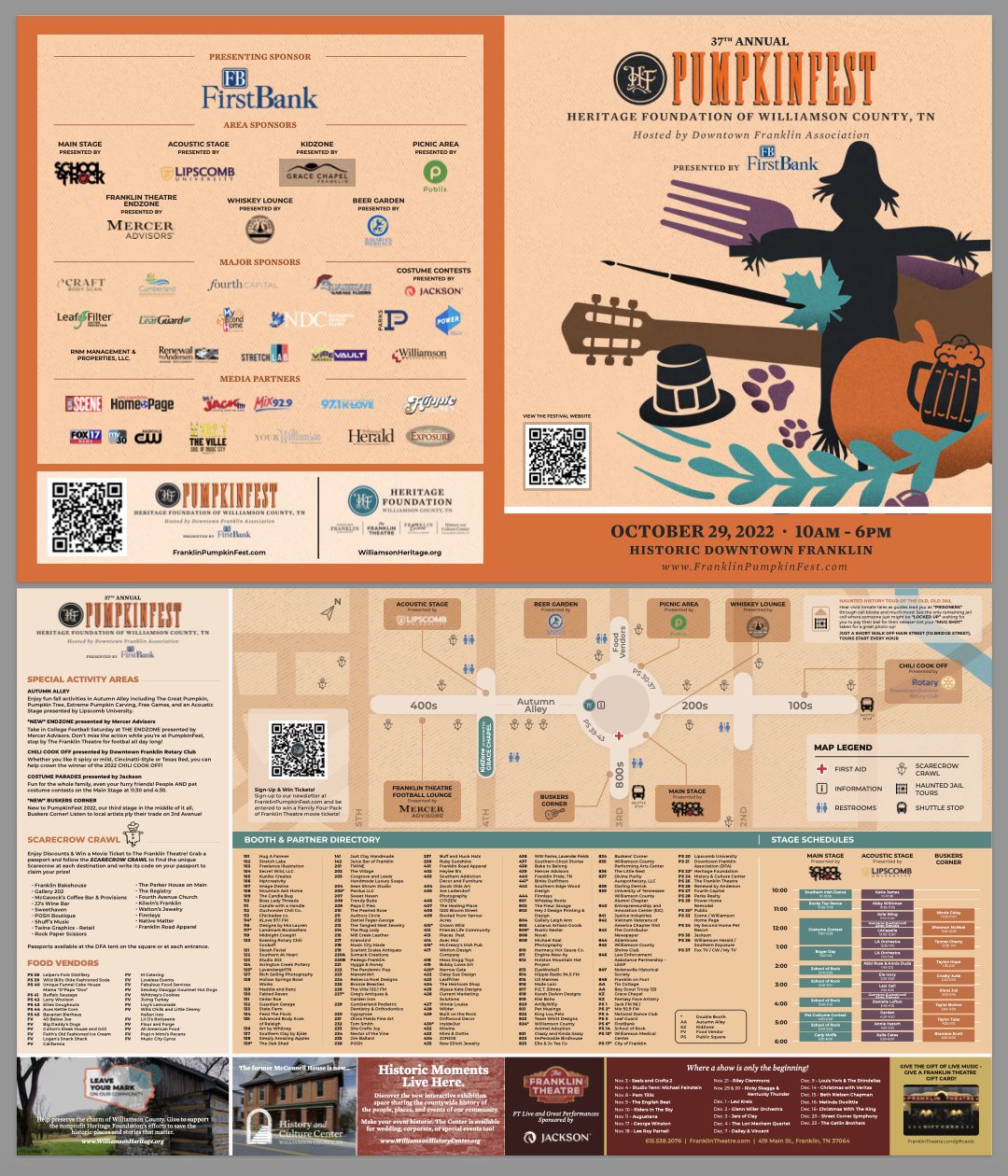 PumpkinFest festival map, PumpkinFest is a downtown Franklin event, Middle Tennessee’s largest fall festival offers autumn-inspired food and drink, children’s activities, live music, costume contests for pets and families, outstanding arts and crafts and of course, our talented extreme pumpkin-carvers who always draw a crowd.