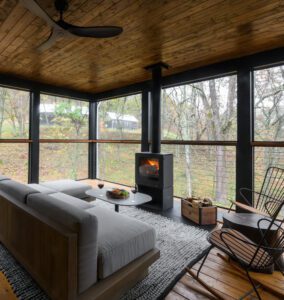 Patio fireplace at Southall Farm & Inn, Luxury Spa Resort in Franklin, TN.