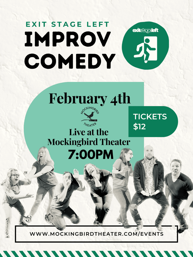 Exit Stage Left Improv Comedy show in downtown Franklin at the Mockingbird Theater.