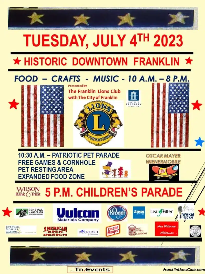 Franklin on the Fourth is a Patriotic festival in Downtown Franklin, Tennessee.
