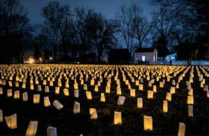 Luminaries represent casualties of the 1864 Battle of Franklin, Tennessee_History Event.