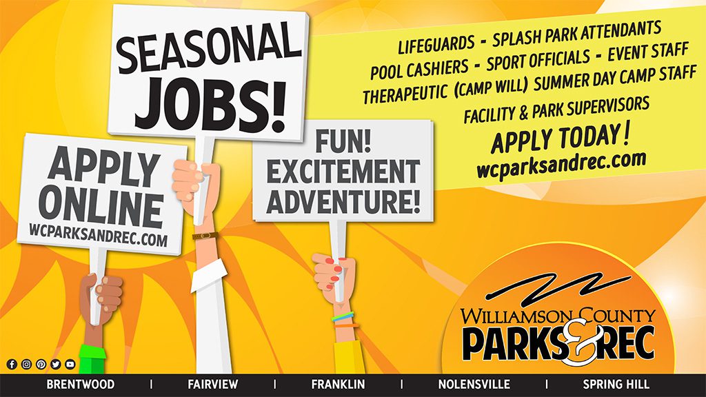 Seasonal Employment Williamson County Parks and Recreation.