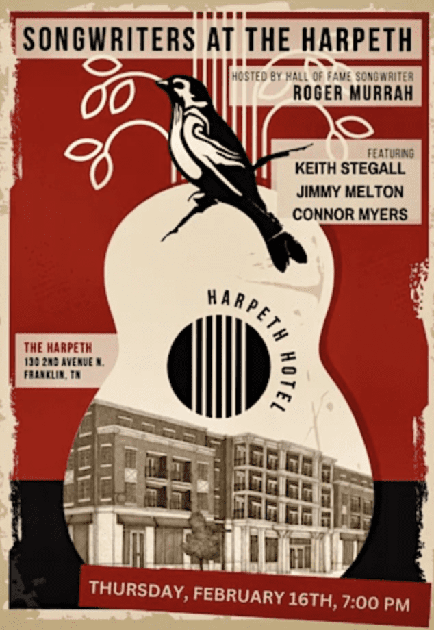 Songwriters at The Harpeth, a downtown Franklin, TN event at The Harpeth Hotel.