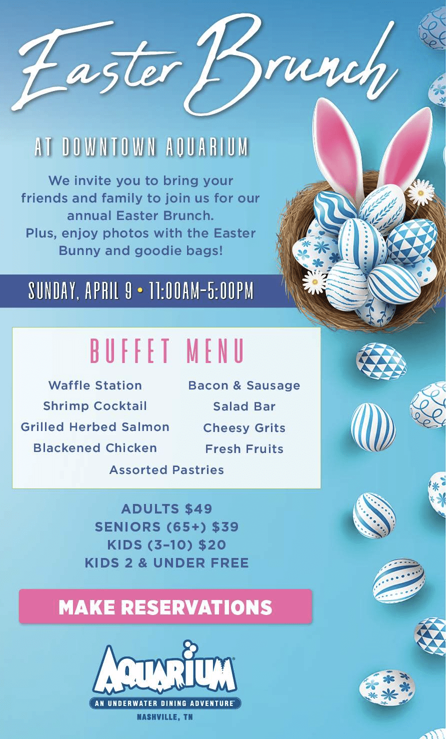 Easter Brunch in Nashville, TN at Aquarium Restaurant.