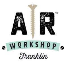 Logo for AR Workshop in Franklin, a DIY studio that hosts a variety of workshops throughout the week.