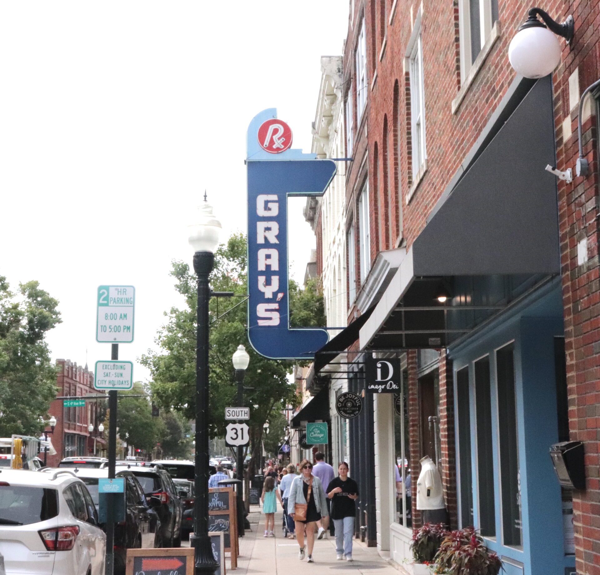 Gray's On Main restaurant in downtown Franklin, Tennessee, on Main Street.