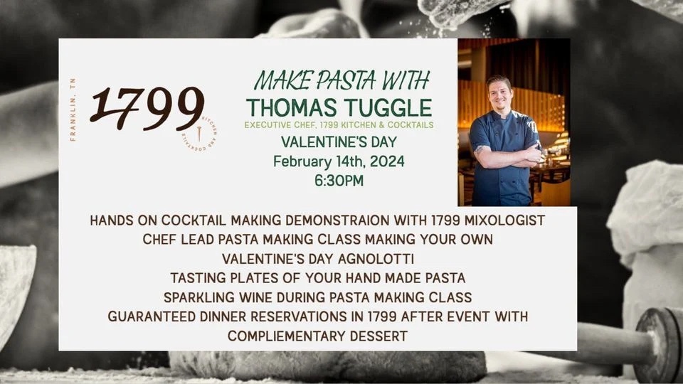 1799 Kitchen and Cocktails Franklin TN Valentine's Day Event