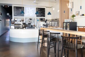 High Brow Coffee in Franklin, Tennessee, interior view of the coffee shops store.