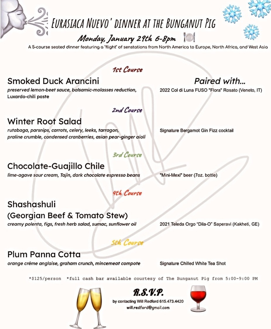 EURASIACA NUEVO' DINNER_BUNGANUT PIG FRANKLIN, TN.