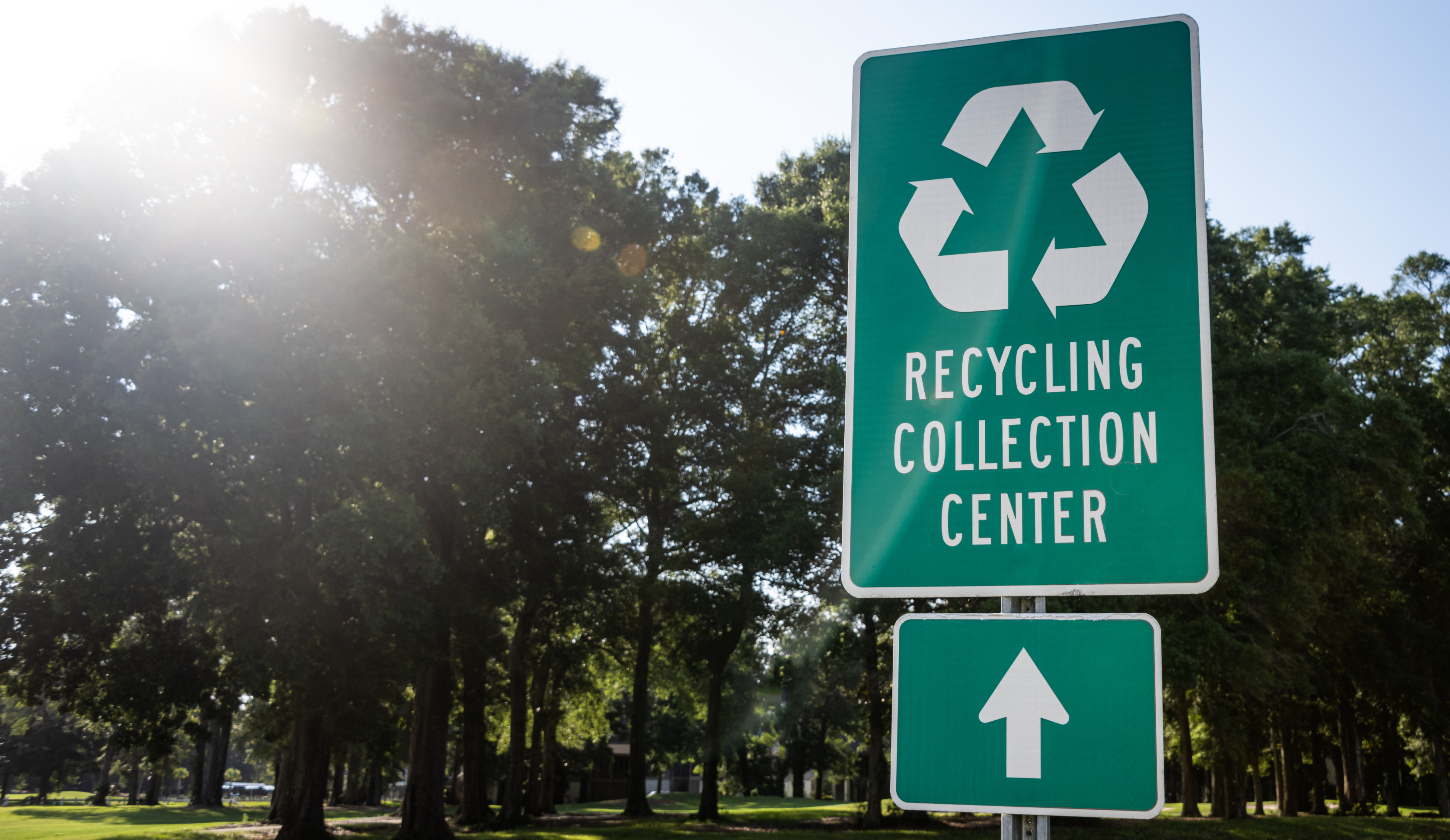 Recycling center sign in Brentwood, Tennessee.