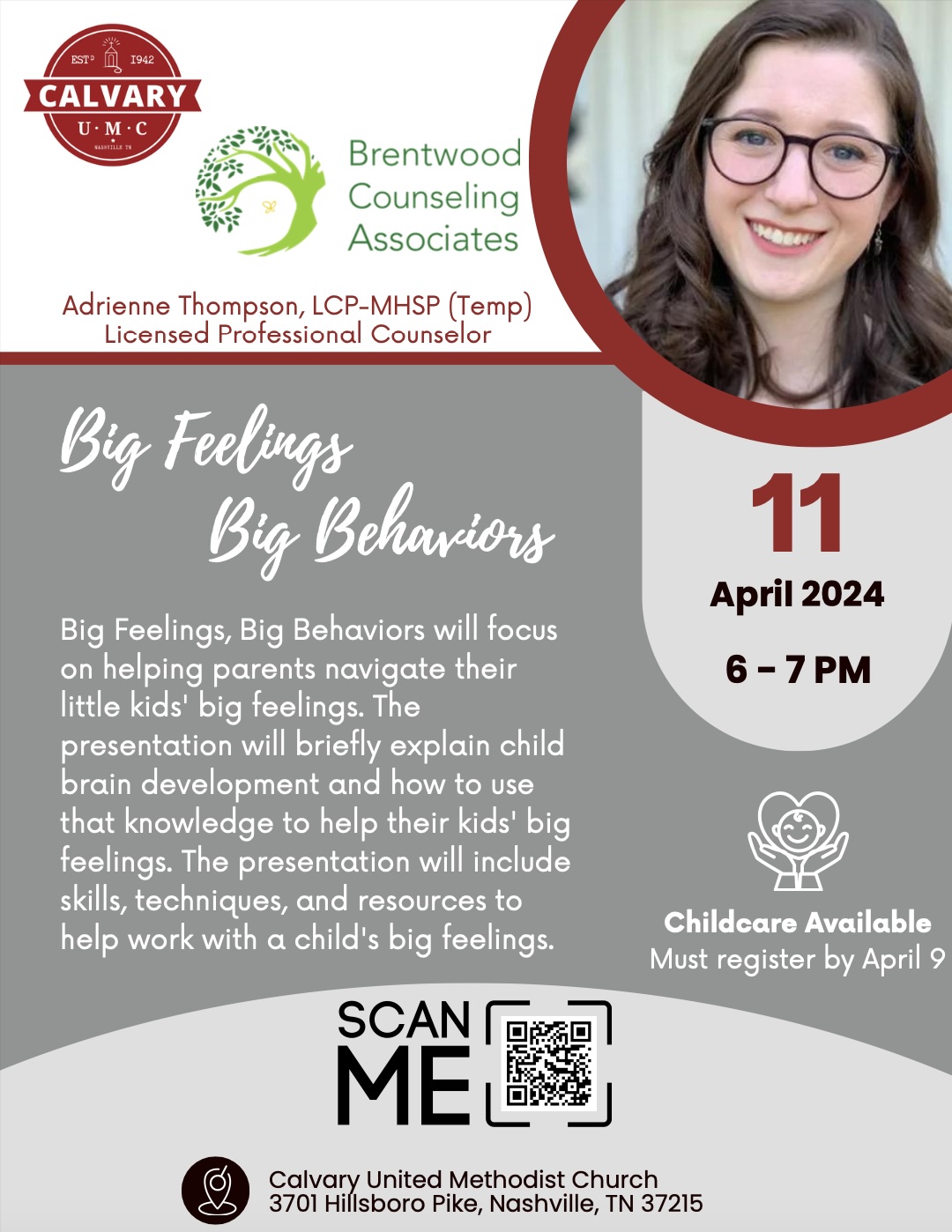 Parent Night at Calvary UMC- Big Feelings, Big Behaviors