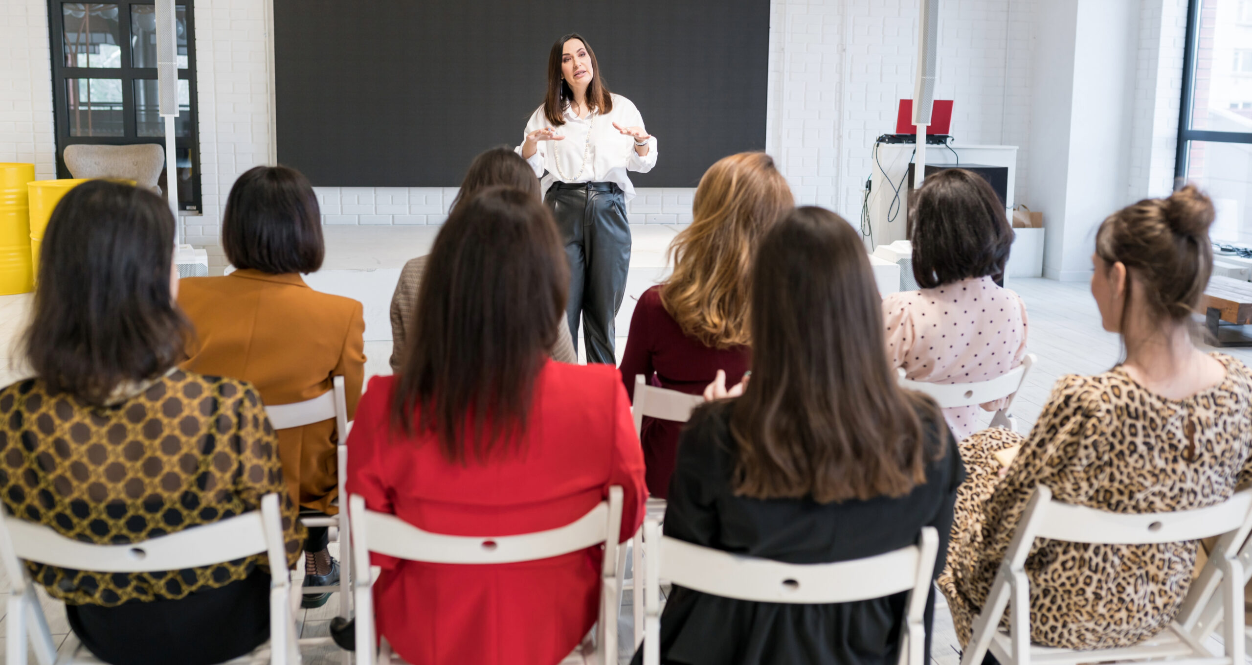 Adults in a classroom