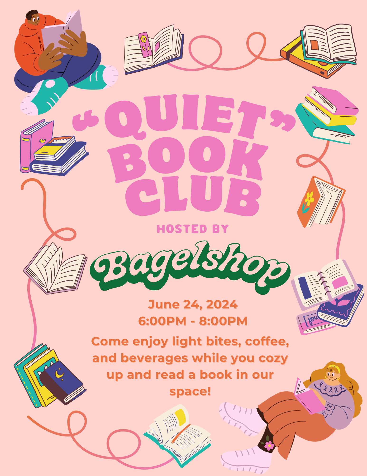 “Quiet Book Club at Bagelshop Nashville.