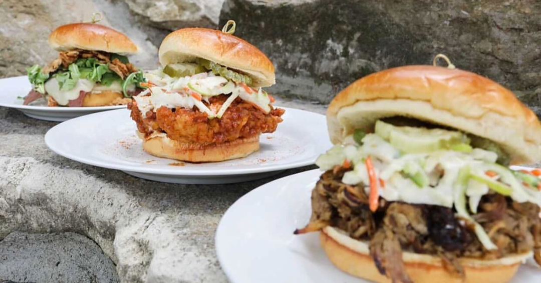 Food from FirstBank Amphitheater in Franklin, Tennessee, a concert venue that offers many menu items including, drinks, beer, wine, cocktails, desserts, and more.