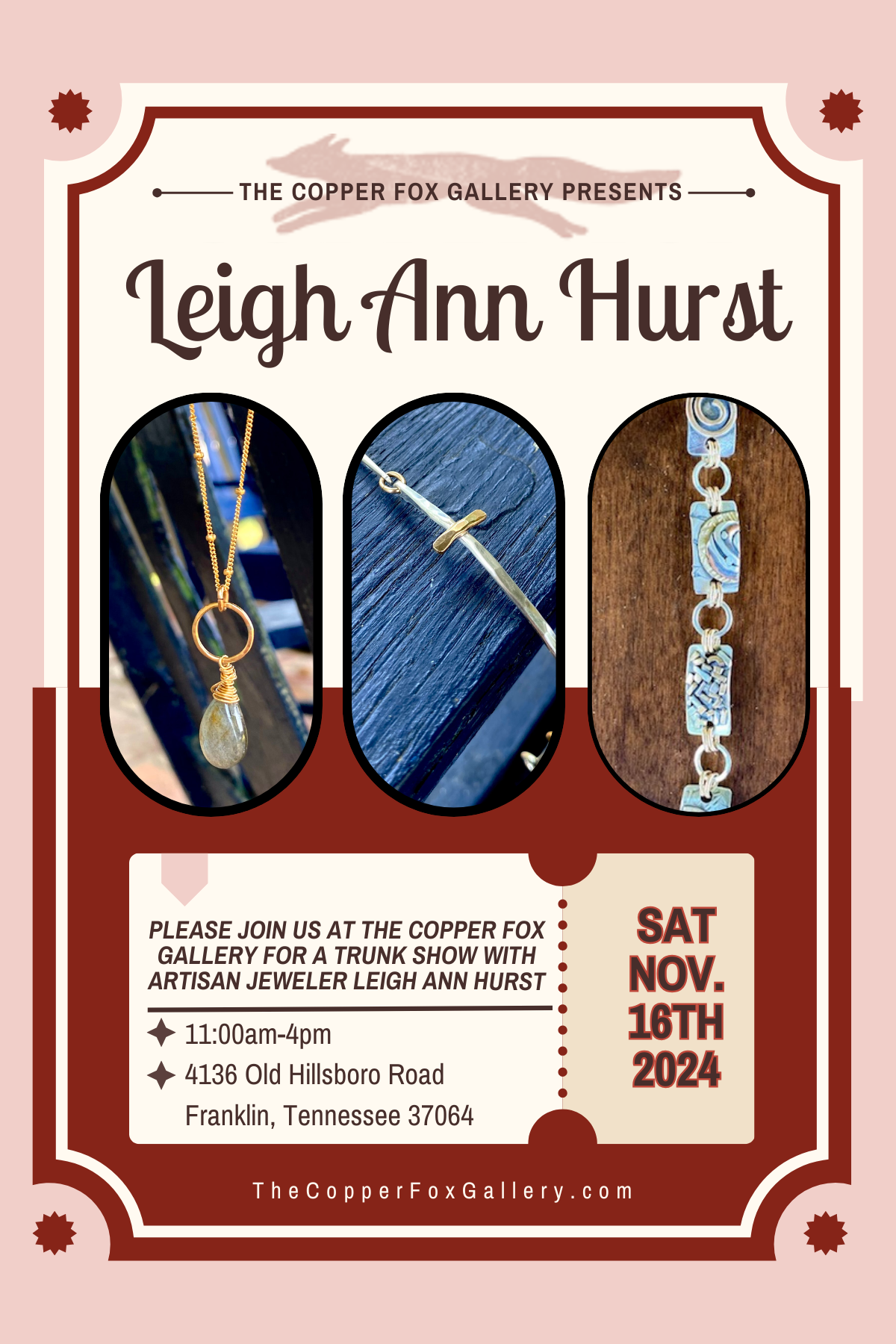 Leigh Ann Hurst Winter Trunk Show Leiper's Fork, TN.