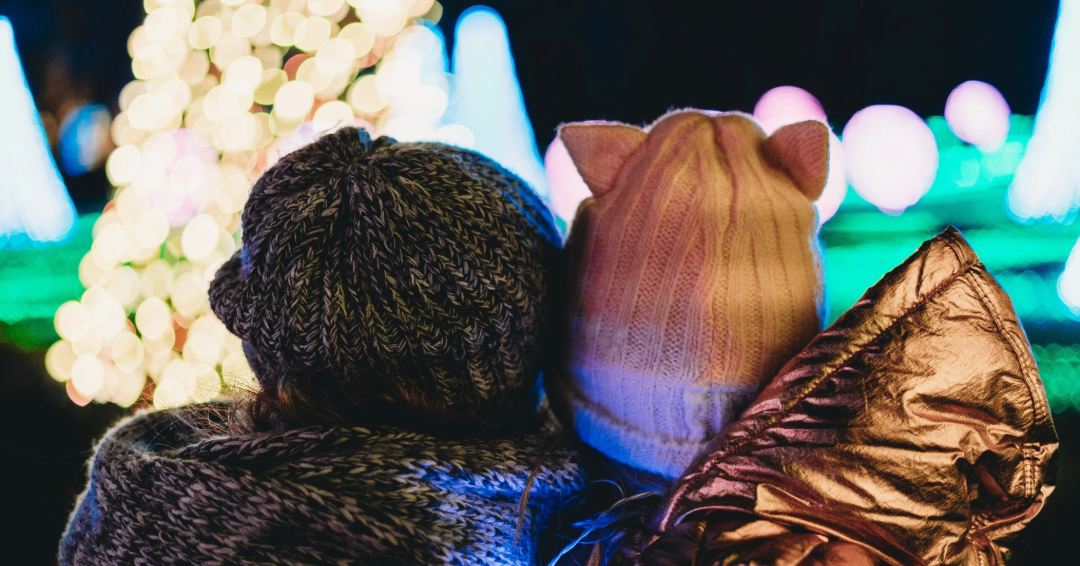 Franktown Festival of Lights in Franklin, Tennessee, Children looking at lights at this family friendly festival.