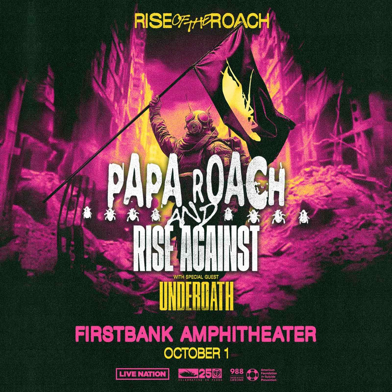 Rise of the Roach Tour - Papa Roach and Rise Against with special guest Underoath in Franklin, TN at FirstBank Amphitheater.