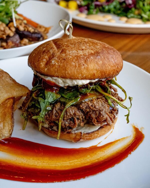 Korean Fried Chicken Sandwich from etch Restaurant in downtown Franklin TN, inside The Factory at Franklin.