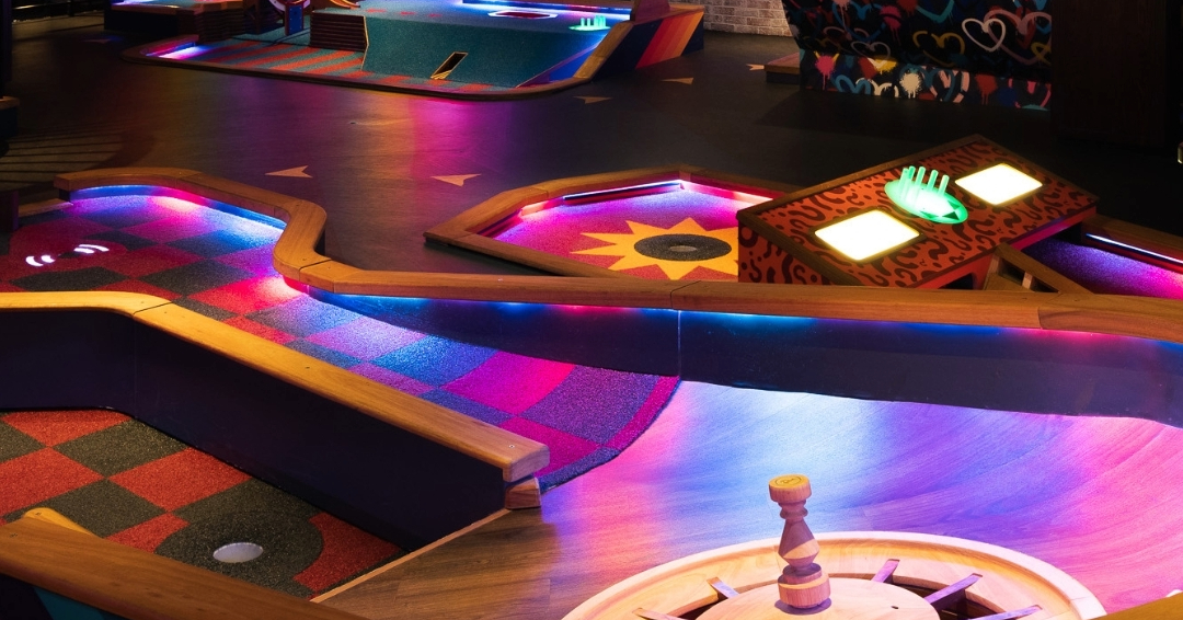 Putt Shack mini-golf course in Nashville, TN. The Gulch Neighborhood.