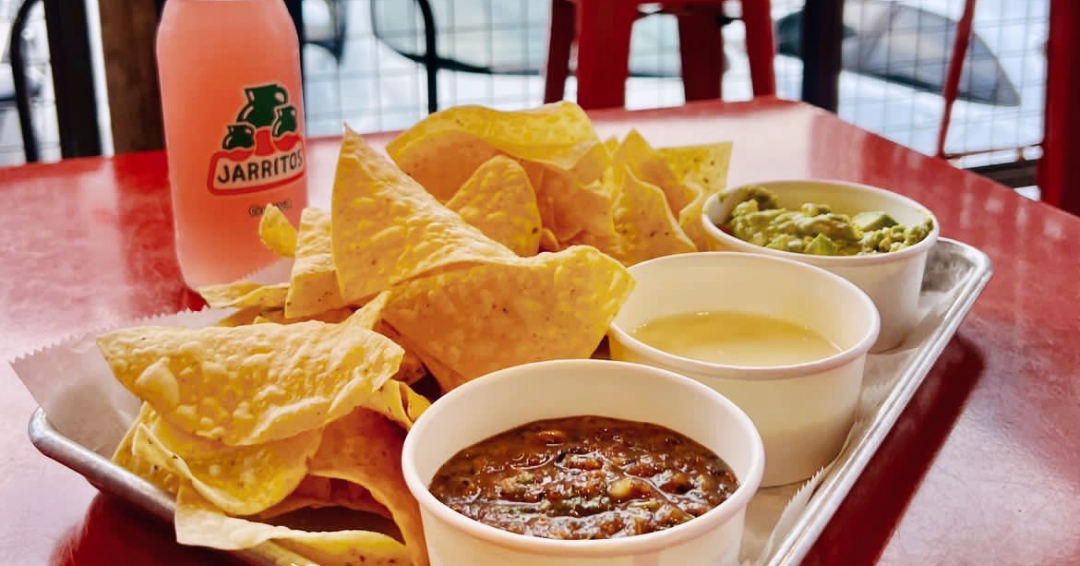 Photo of salsa, queso, and guacamole trio at Calle Taco in Nashville, TN.