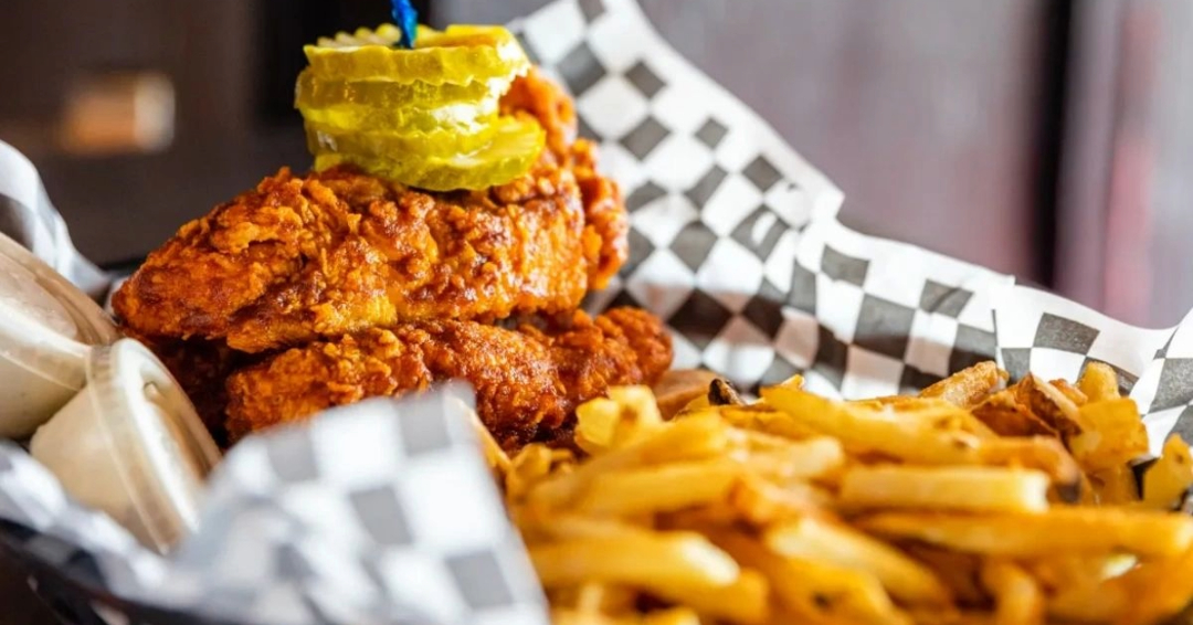 Nashville Hot Chicken being served at Outlander's Southern Chicken in Nolensville, TN.
