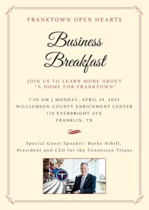 FrankTown Open Hearts Business Breakfast in Franklin, TN