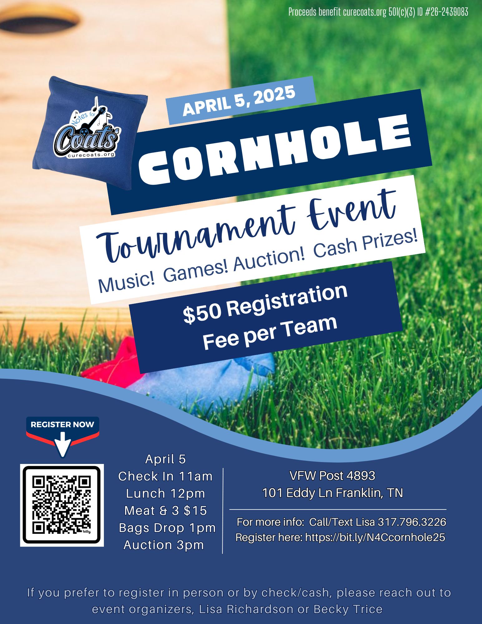 Notes for Coats’ Cornhole Event Franklin, TN - FranklinIs