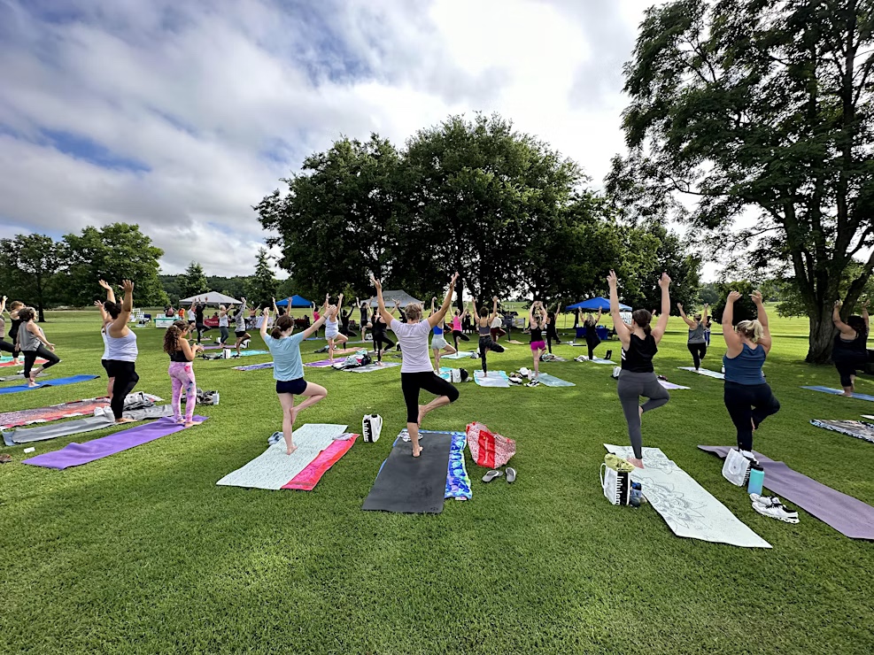 Yoga In The Park Franklin, TN, in celebration of International Day of Yoga.