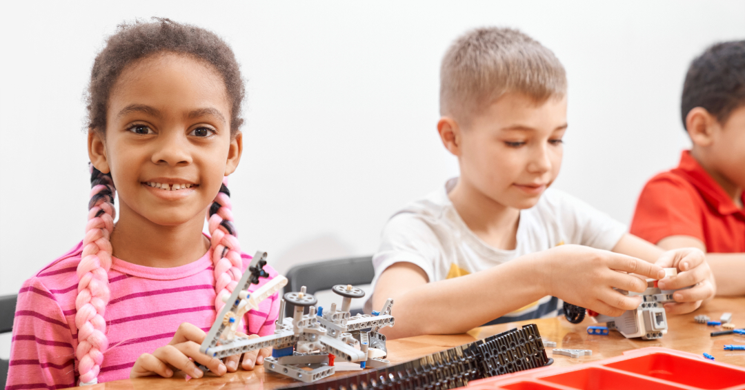 Kids at an academic summer camp in Franklin, TN, building a project.