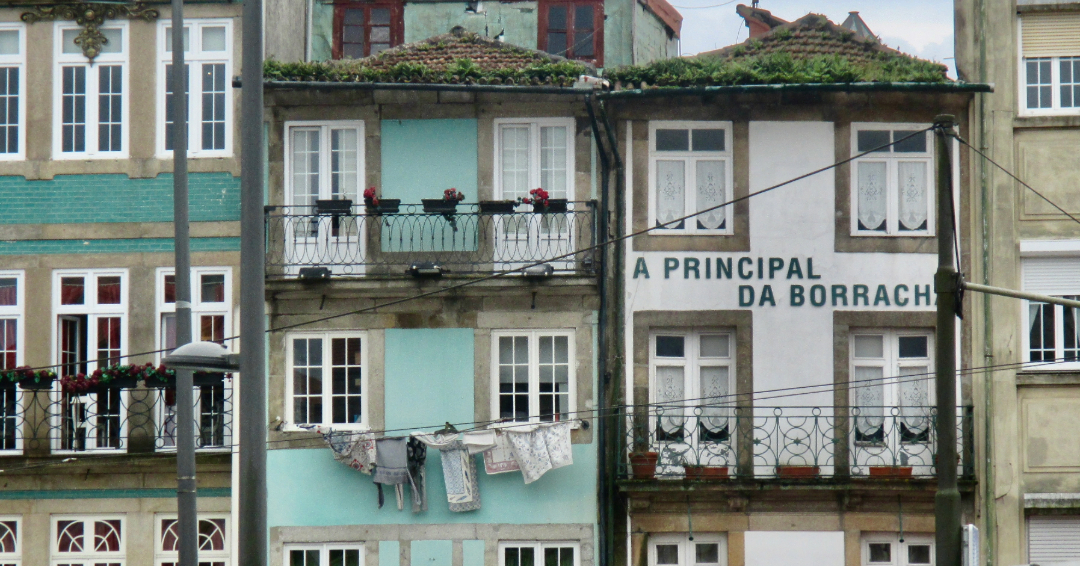 A row of buildings in the city of Porto, Portugal.