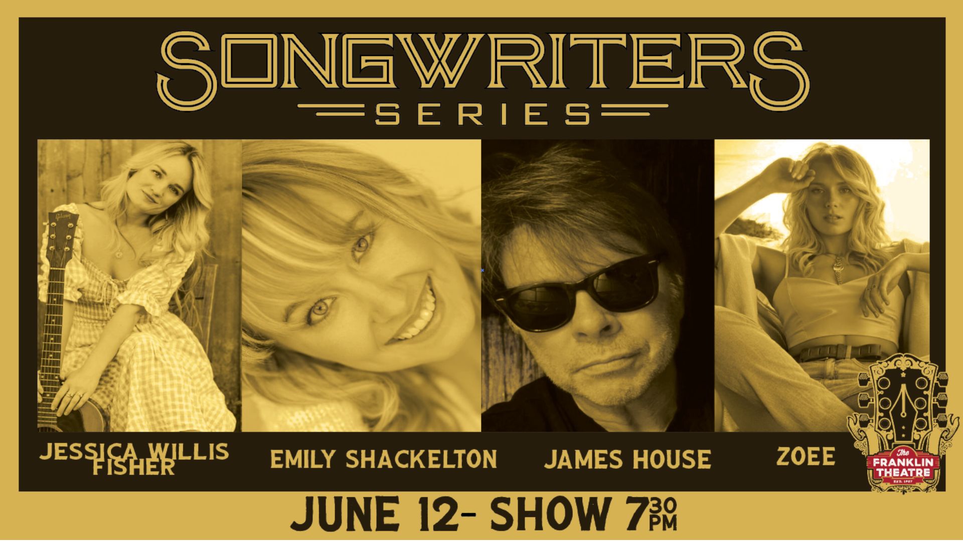 Franklin Theatre Songwriters Series Jessica Willis Fisher, Emily Shackelton, James House, and Zoee_The Franklin Theatre