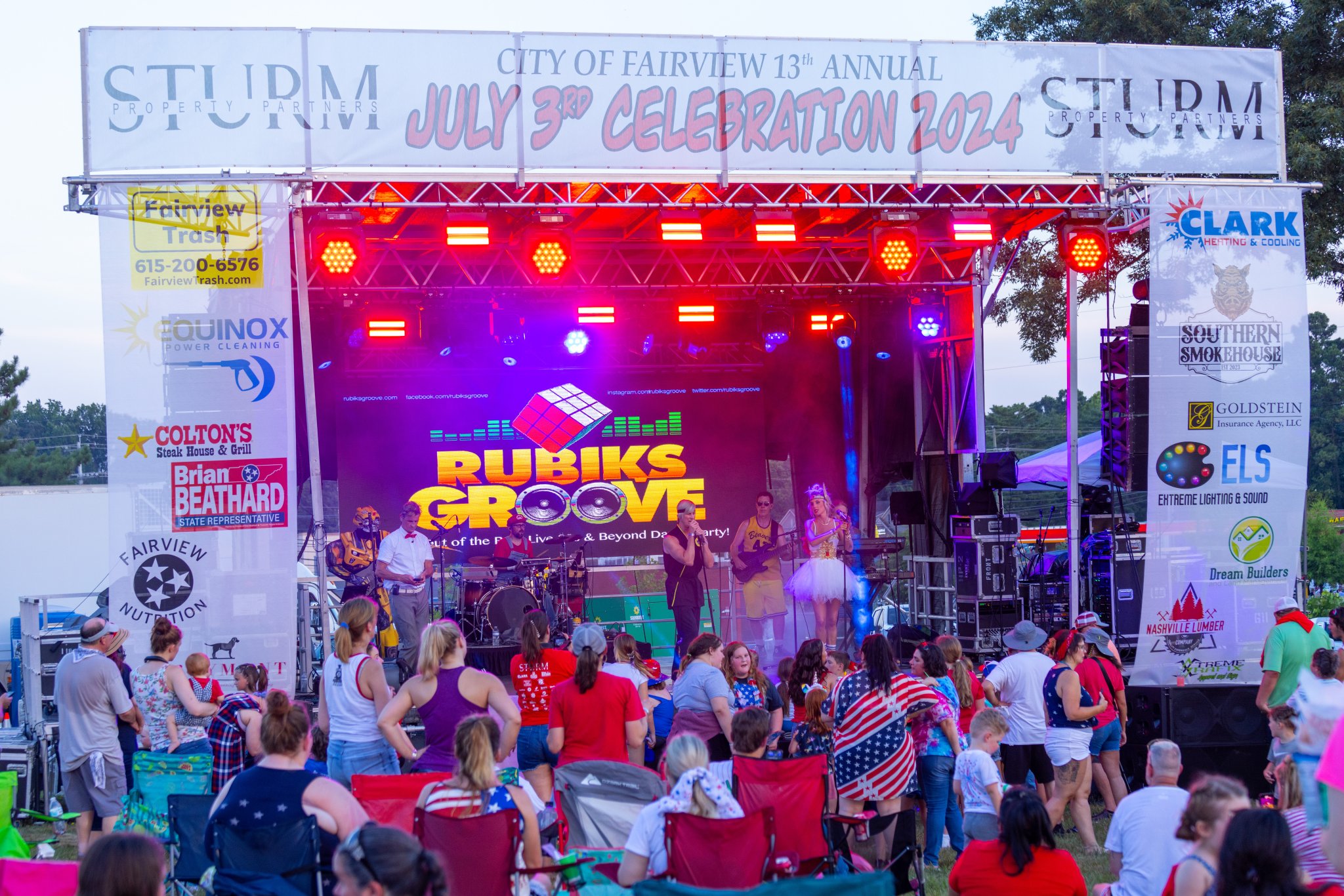 City of Fairview July 3rd Independence Celebration, family friendly event with fun activities for kids, vendors, live music, food trucks, and a fireworks show.