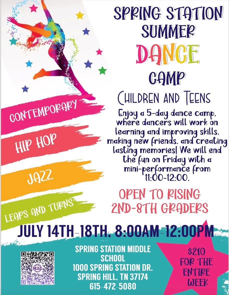 Spring Station Summer Dance Camp for kids in Spring Hill, TN.