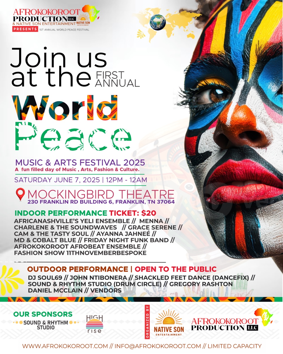 World Peace Music & Arts Festival in Downtown Franklin, TN 2025.