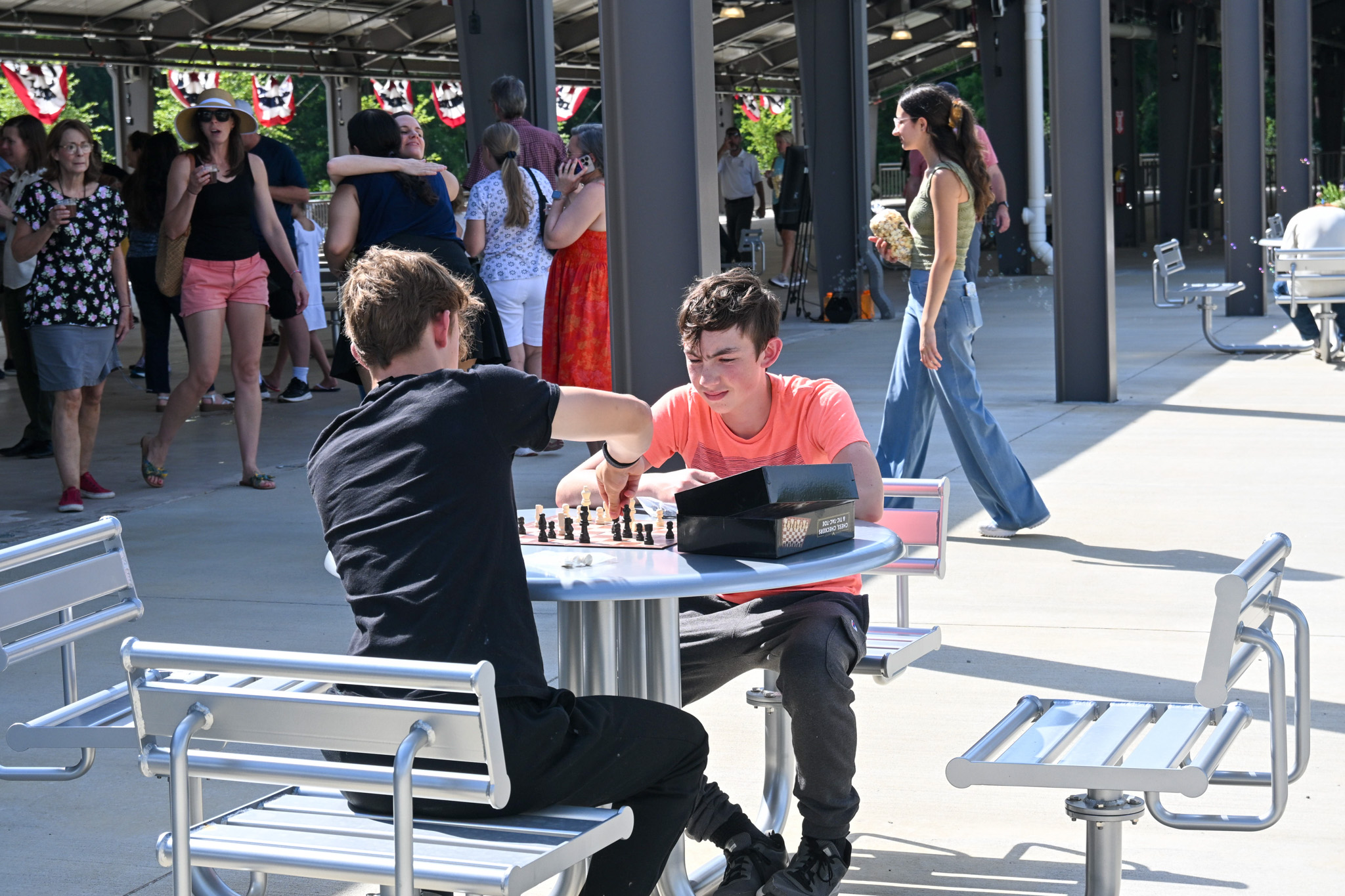 Bicentennial Park Franklin TN young boys playing chess