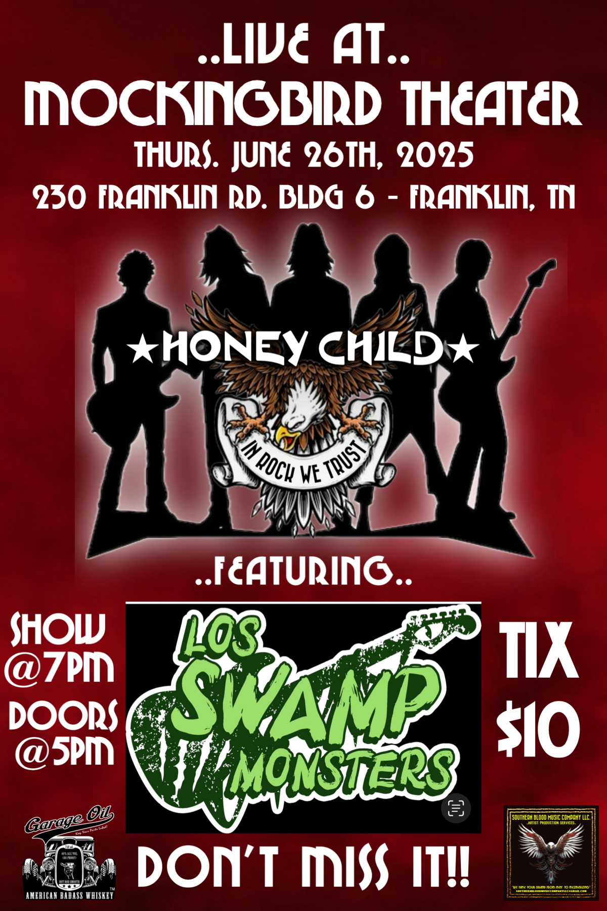 HONEY CHILD Live at the Mockingbird Theater – Featuring Special Guest Los Swamp Monsters - FranklinIs.