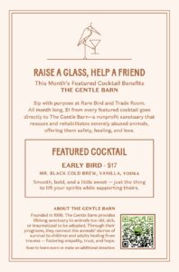 Noelle Hotel Nashville TN_ Gentle Barn cocktail special