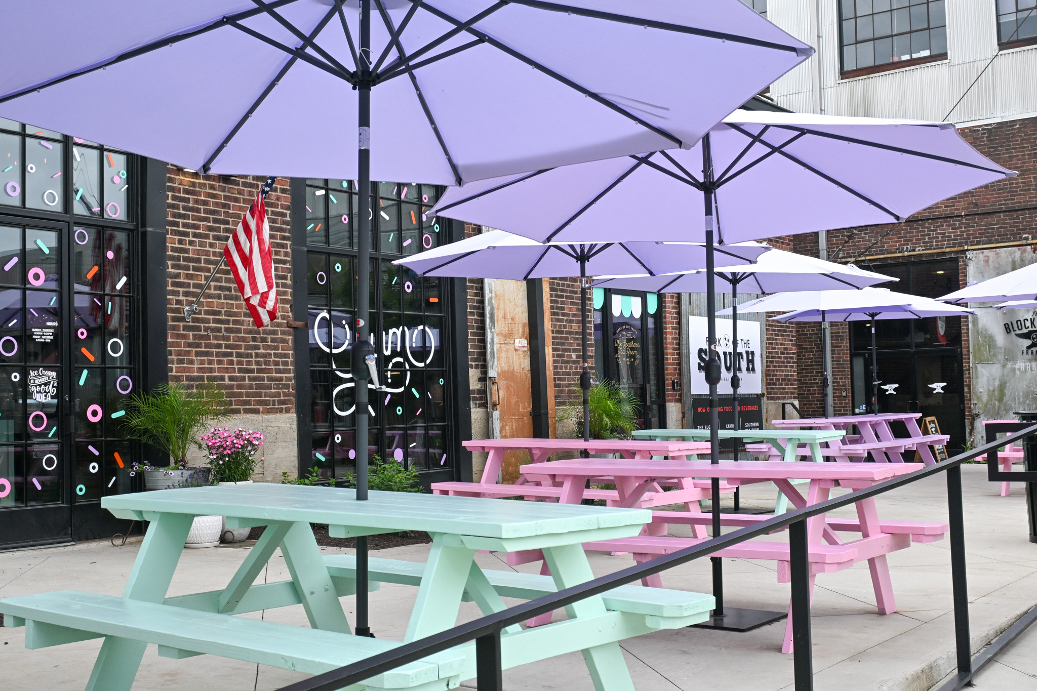 The Factory at Franklin outdoor dining in Franklin, Tenn., at Fork of the South.