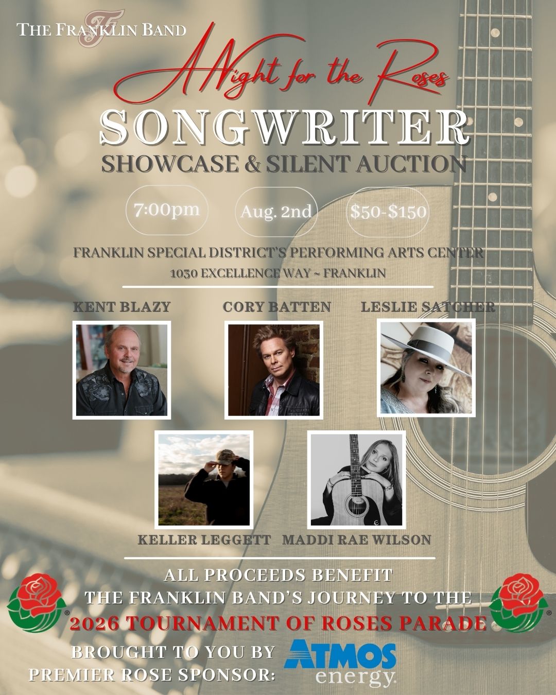 The Franklin Band presents A Night for the Roses-Songwriter Showcase & Silent Auction 2.
